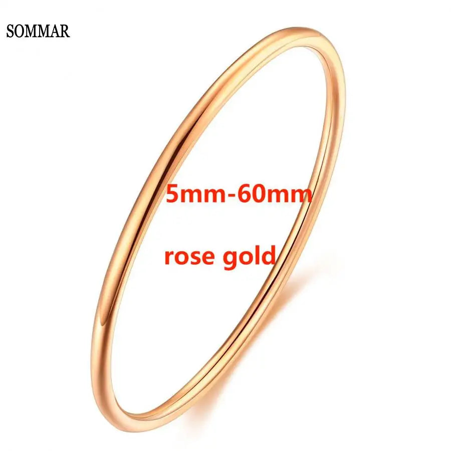 SOMMAR Hot Sale stainless_steel color charms bangle Simple Heritage Gold/Rose Gold Wedding Bracelet Jewelry European Style