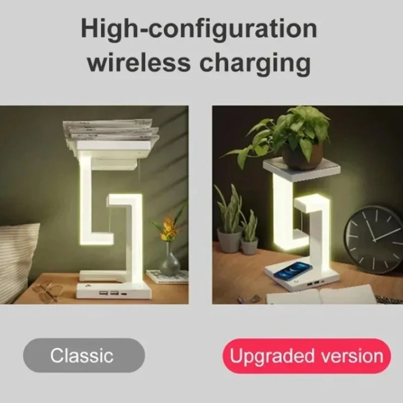 Wireless Charger Stand USB 2 Port Mobile Phone Fast Charging Station Adjustable LED Table Lamp Creative Lights Bedroom Lighting