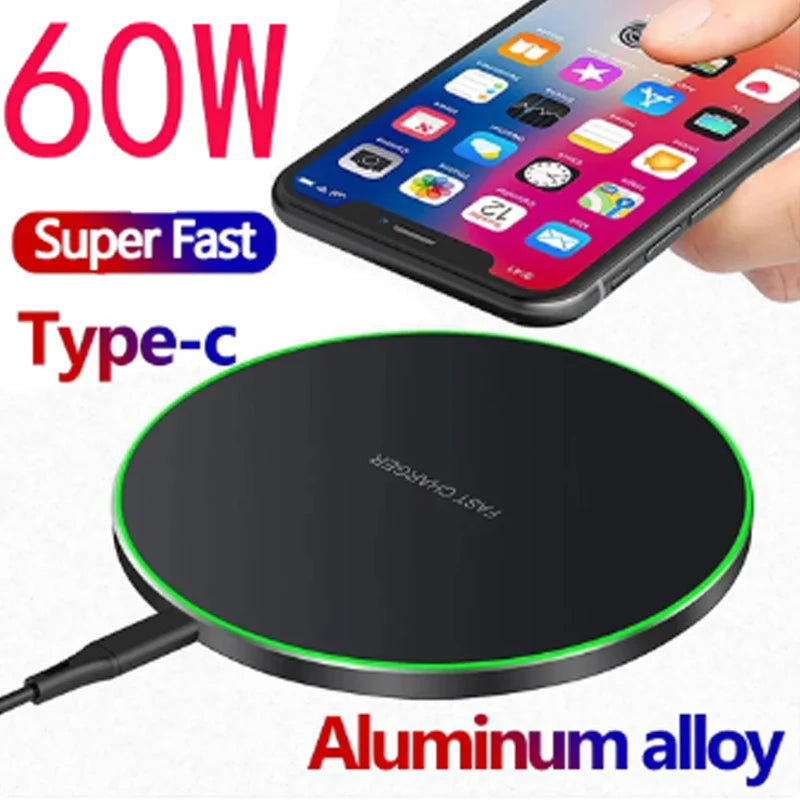 60W Wireless Charger For Ulefone Power Armor 18 18T 19 13 14 Pro Armor 11 11T 12 12S 17 Pro Phone Wireless Charging Pad