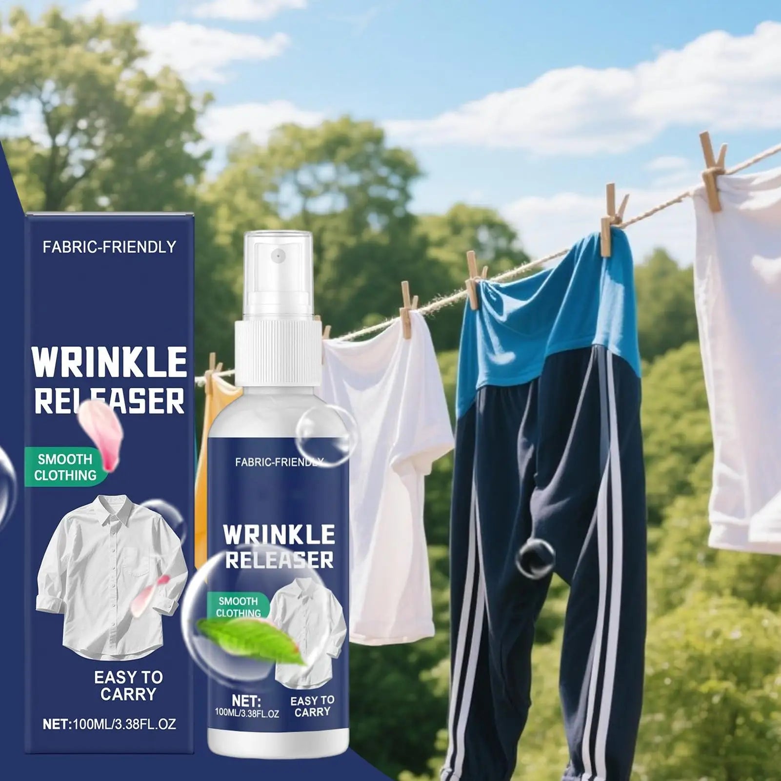 100ml Ironing Spray for Clothes, Anti-Static Ironing Aid for Dorm Room Home Travel Trip Beach Vacation Seasonal Care Supplies