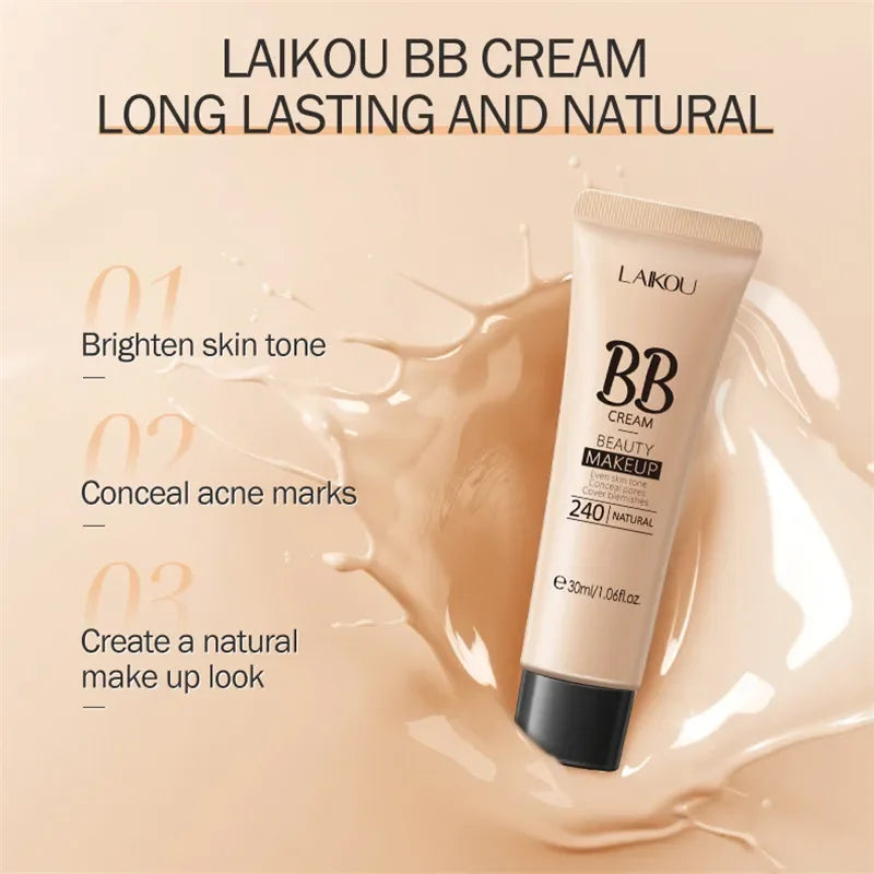 BB Cream Base Makeup Long Lasting Waterproof Brighten Skin Tone Cover Blemishes 30ml Concealer Foundation Liquid Face Makeup