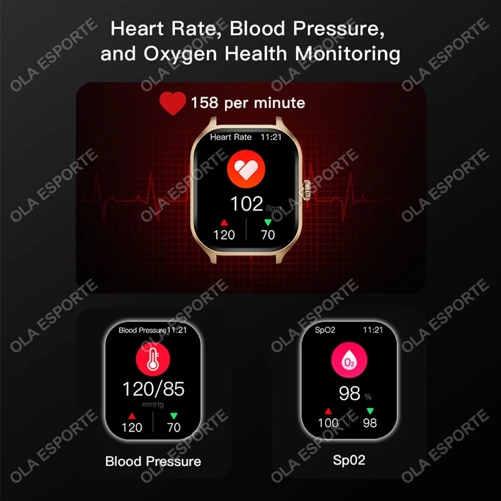 Smart Watch For Android IOS Watches 2.01inch HD Display Bluetooth Call Message Alert Music Sports Mode Smartwatch Men Women Gift