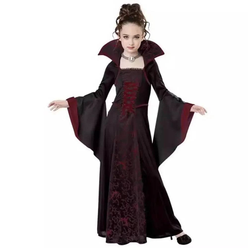 Halloween jeu de rôle sorcière Vampire fille Costume fille Disfraz carnaval habiller fête Mujer Performance Costume