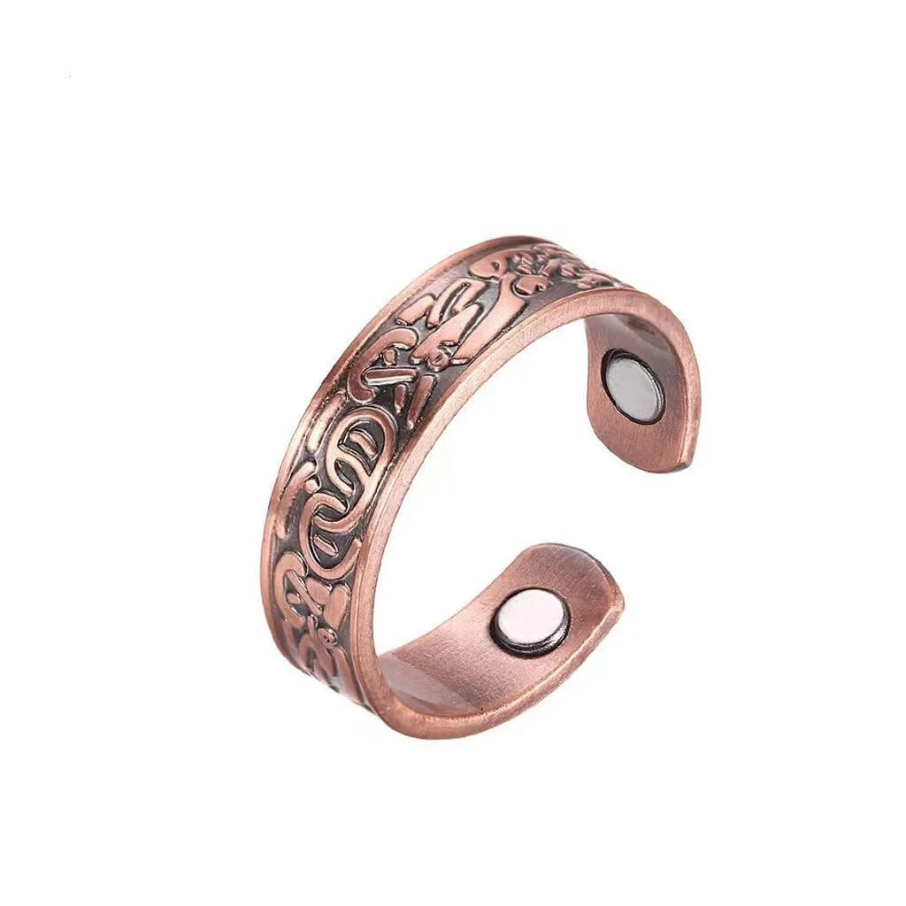 New European and American retro double-ring pattern magnetic bracelet set