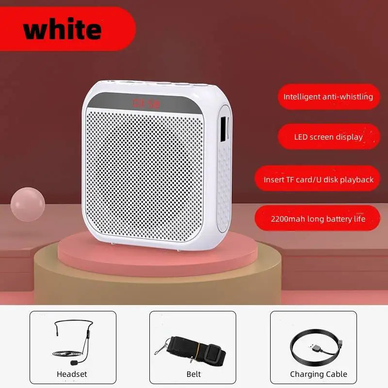 Portable Voice Amplifier Megaphone Mini Audio Speaker With Microphone Rechargeable Ultralight Loudspeaker For Teachers