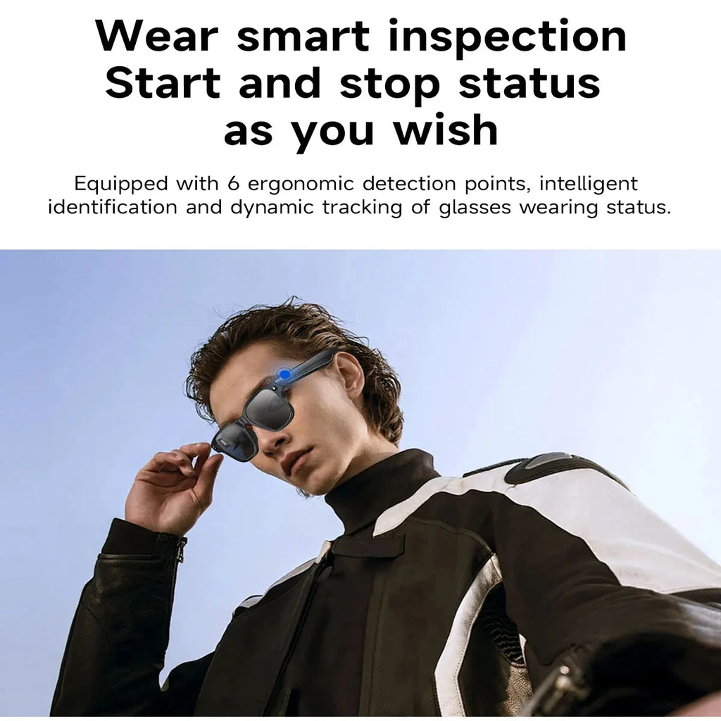 AI Smart Glasses Take Pictures Voice Assistant Translate Touch Control Recording Video Waterproof Bluetooth Smart Sunglasses