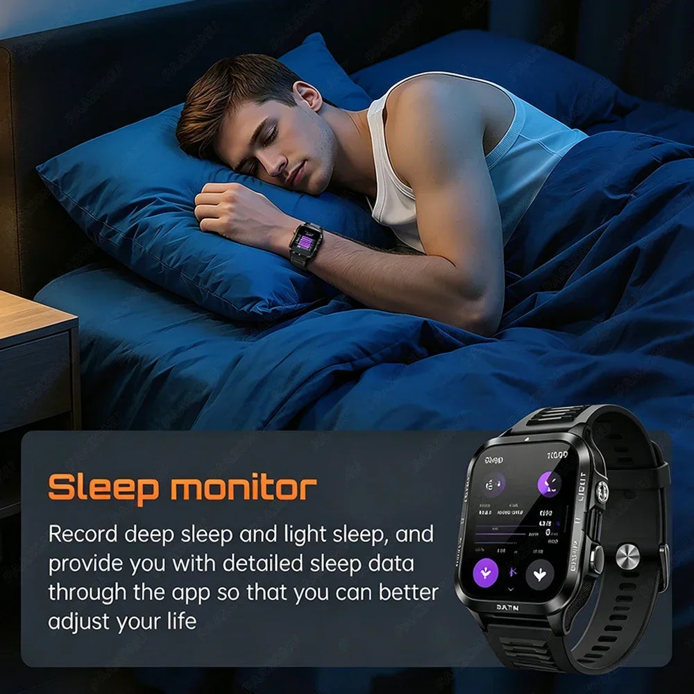 New Smartwatch 880MAH Ultra Battery 3ATM Waterproof 1.96''HD Screen Bluetooth Call Health Monitor Flashlight Sports Smart Watch