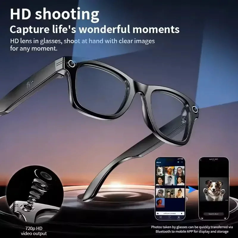 ai smart glasses with Camera Video 8MP Translation Sunglasses Bluetooth Call Music Play Men Women 2025 Recording 100+ Languages