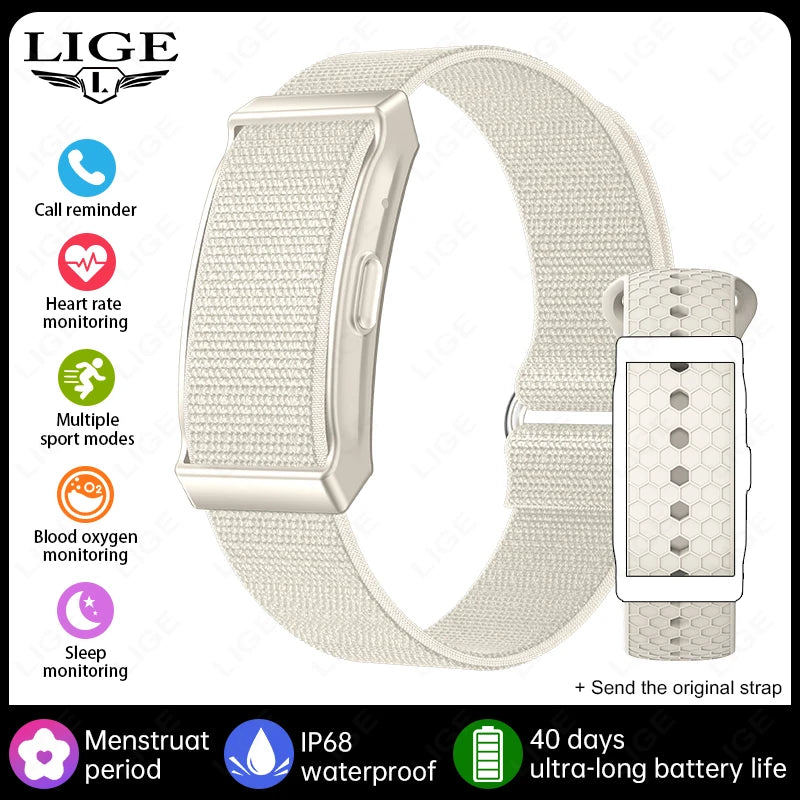 LIGE No Screen Smart Bracelet Heart Rate Monitor Thermometer Men Women Wristbands Waterproof Sport Fitness Men Women Smart Watch
