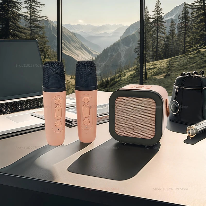 K12 Bluetooth Karaoke Machine Portable 5.3 PA Speaker System with Wireless Microphone for Home Family Singing Kids Gift