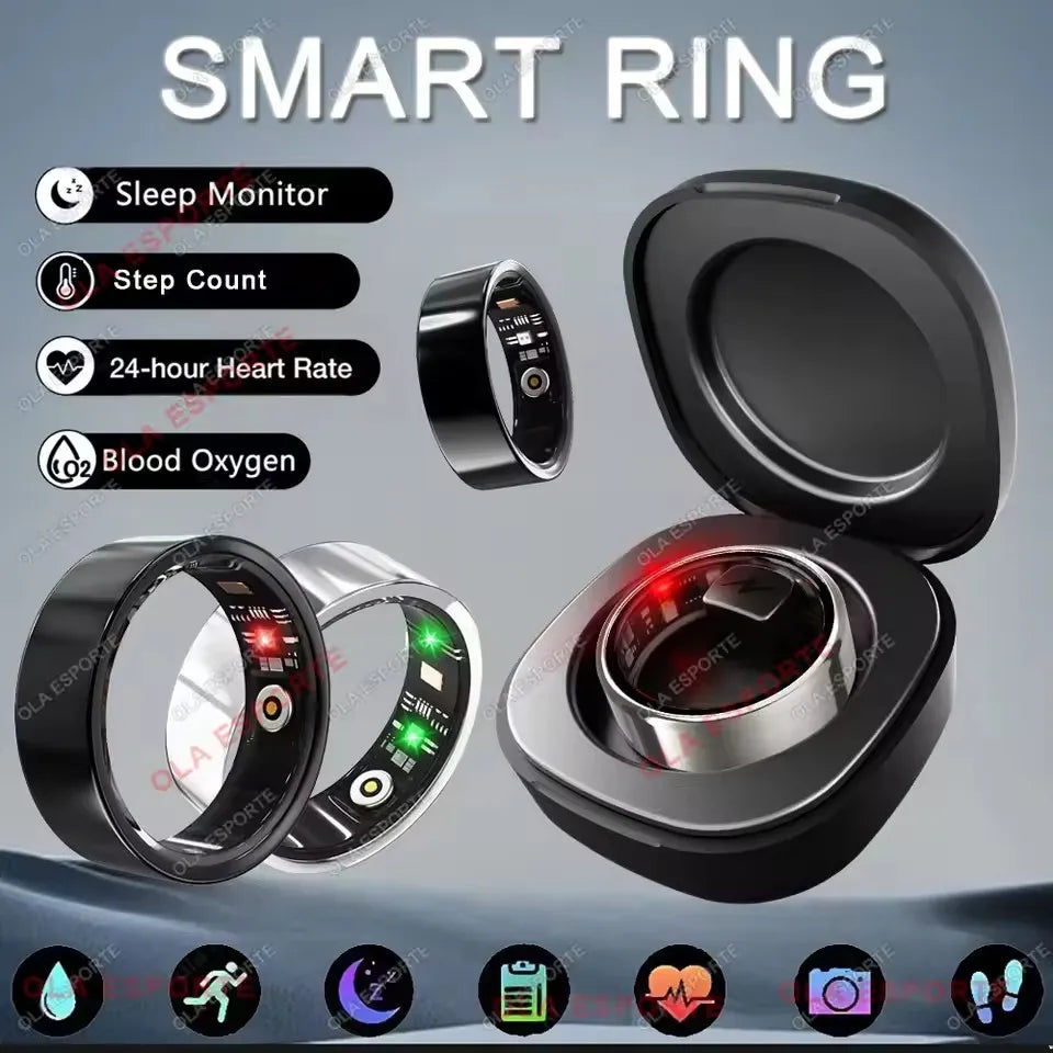 Smart Ring For Men Women Camera Control Heart Rate Blood Oxygen Monitor Smartring IP68 & 5ATM Waterproof Multi-sport Mode Ring