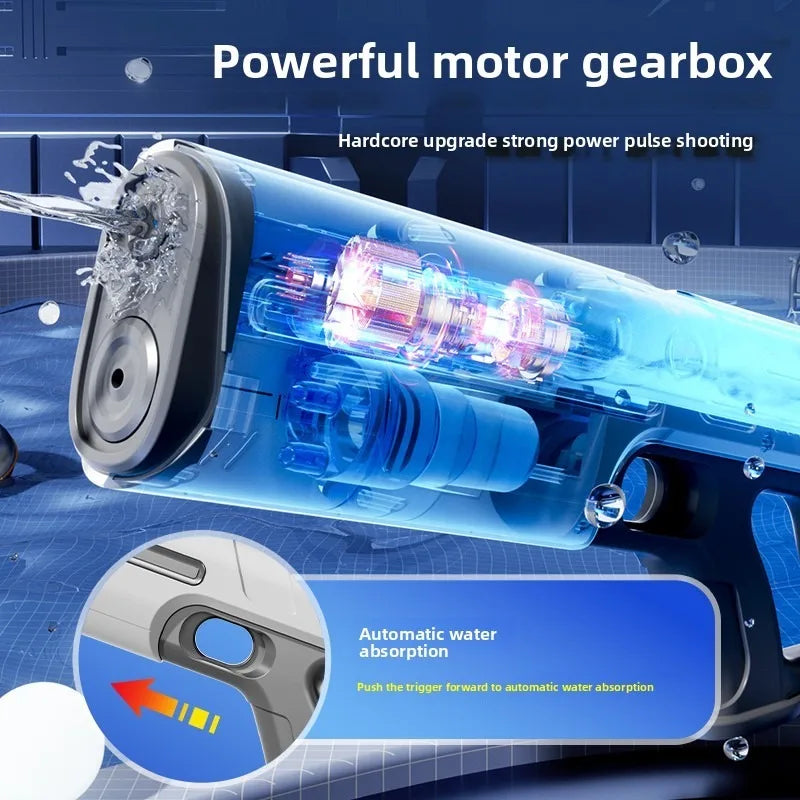 Children's Fully Automatic Water Storage Gun Large Capacity Electric Water Absorbing Toy Gun Summer Outdoor Water Toy Gift