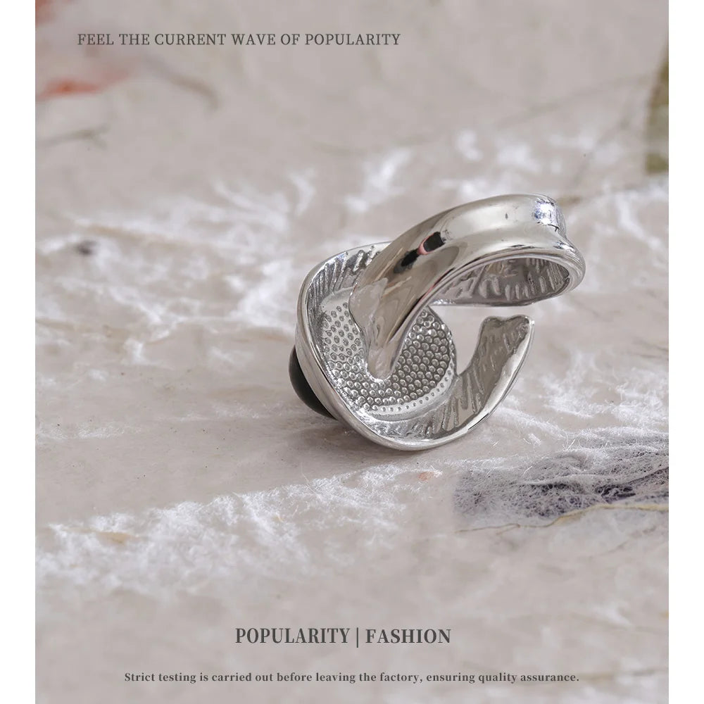 NiNice Stainless Steel Ring Natural Tiger Eye Stone Waterproof Popular Personalized Fashion Design Wholesale