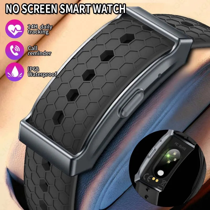 LIGE No Screen Smart Bracelet Heart Rate Monitor Thermometer Men Women Wristbands Waterproof Sport Fitness Men Women Smart Watch