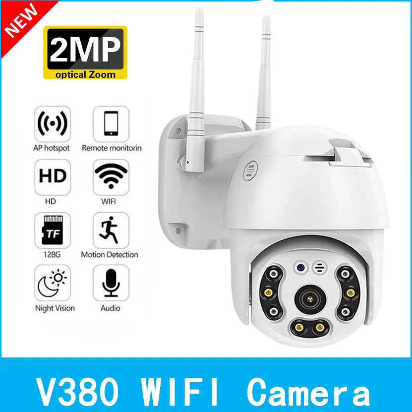 V380 Pro 2MP Surveillance Outdoor Wireless IP Camera Smart Home Two Ways AUDIO Waterproof WIFI Security CCTV Camera