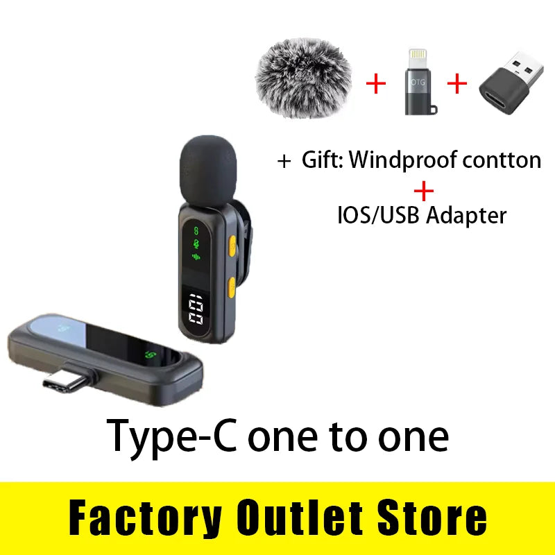 New Wireless Lavalier Microphone Video Recording Recording Podcast Noise Reduction mic  Live Gaming Phone  Android PC Mini Mic