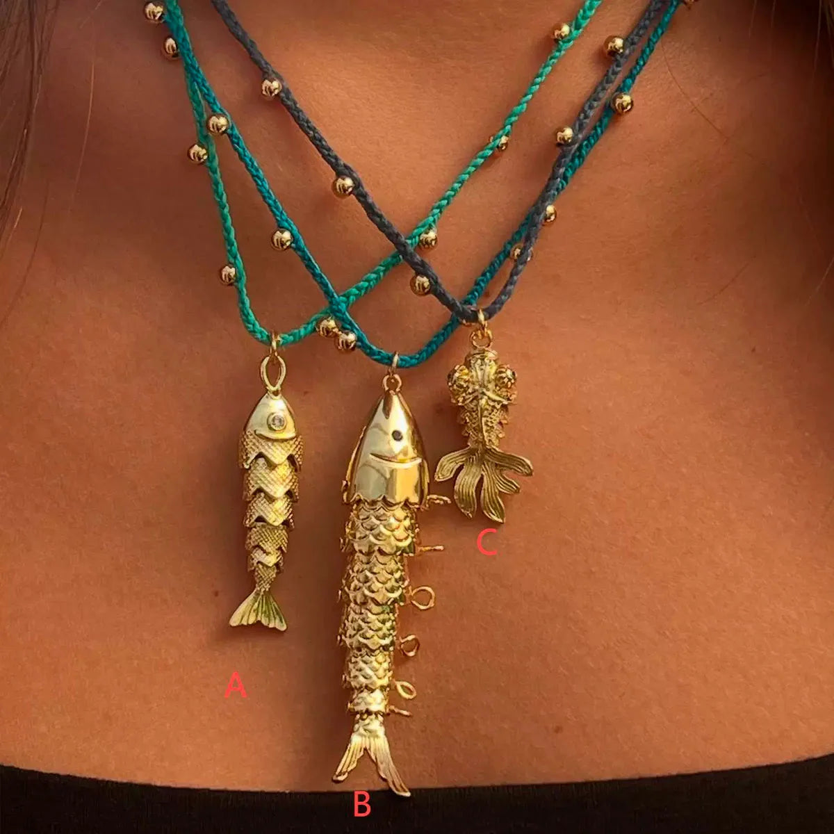 2025 New Necklace Fish Stainless Steel Trendy INS Crystal Metal Jewelry Rope Choker Women Accessories Gift Collar pez