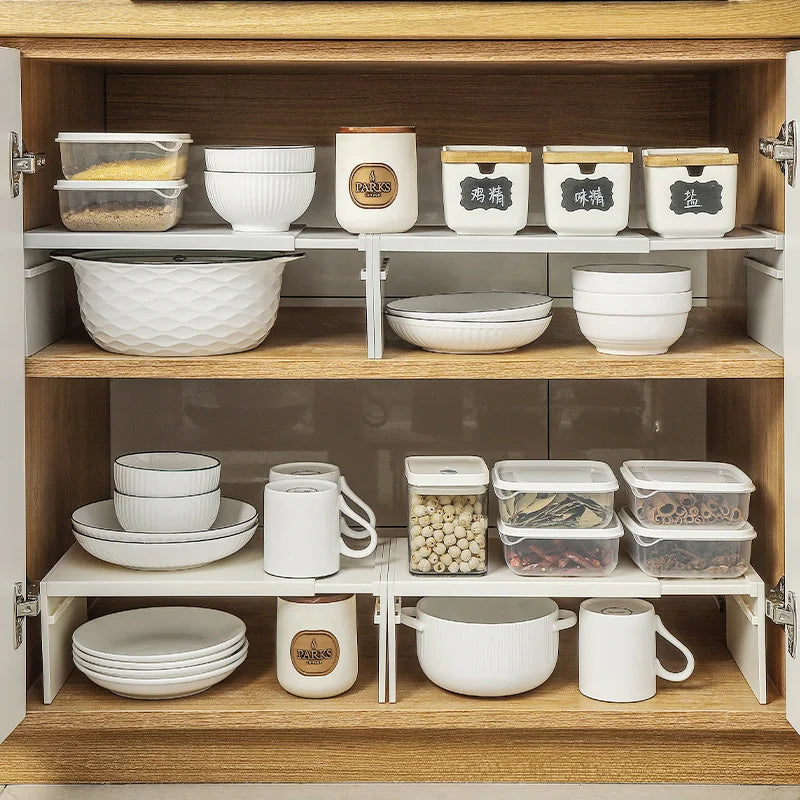 Kitchen Cabinet Multi-Functional Storage Rack Countertop Organization Shelf ABS Material Home Use Organization Shelf