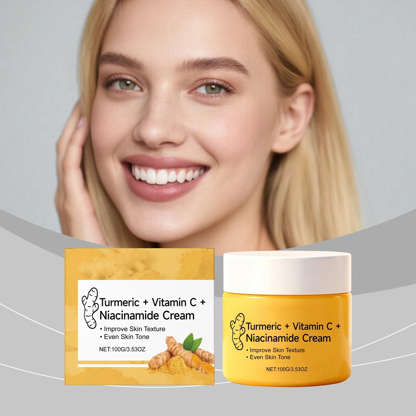 Ginger Nicotinamide Brightening Face Cream Even Skin Tone Improve Dullness Inhibit Melanin Production Deep Moisturizing Lotion