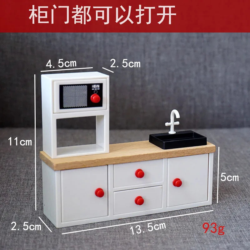 Mini Refrigerators Cabinets Furniture Cottage Dollhouse Kitchen Dining Room Housewares Toys Ornaments Home Decor Simulation