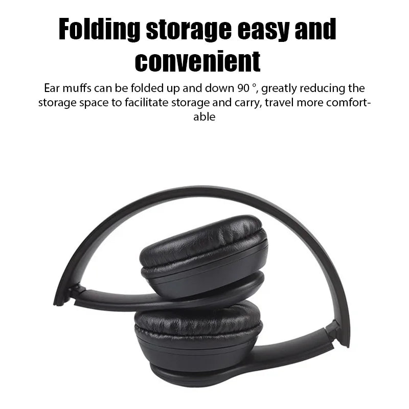 Stereo P47 Headset Bluetooth Headset Folding Series Earphones Wireless Sports Game Over the Ear Fone Headset For Huawei Xiaomi