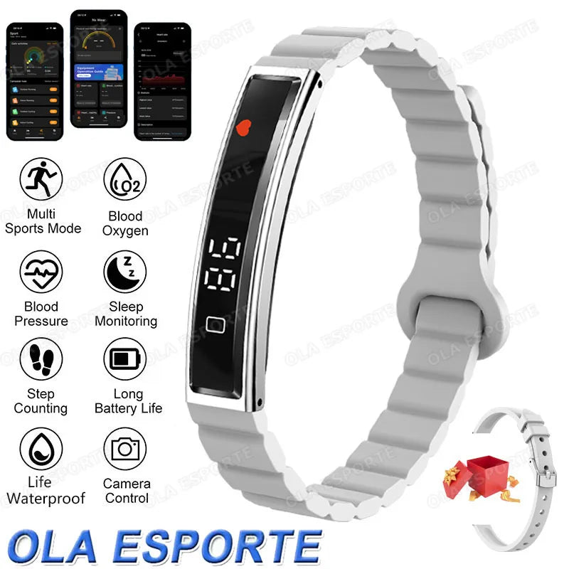 New Health Smart Bracelet Men Women Fitness Sports Band Stress Test HRV Monitor Waterproof Pedometer Smart Watch For Android iOS