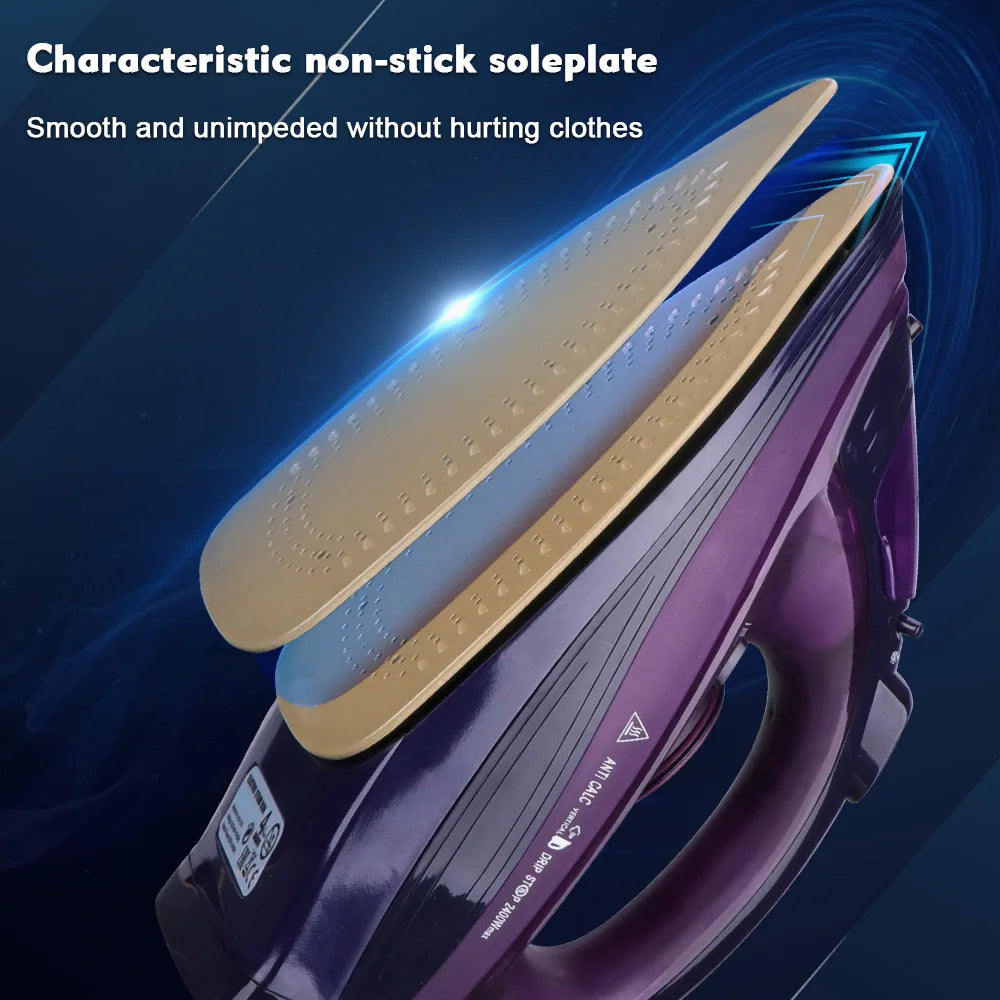 Handheld Electric Iron,Household Wireless Steam Iron ,Adjustable Temperature,Dry Iron Machine 2400W For Travel Ironing Clothes
