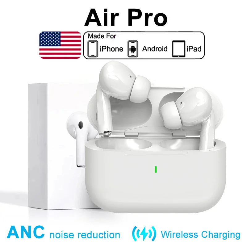 Air Pro ANC Wireless Earphone Bluetooth Headsets Pro 2 Active Noise Cancellation Wireless Charging TWS Earbuds Stereo With Box