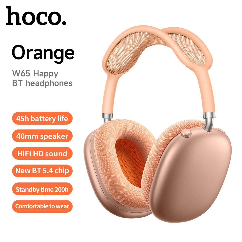 HOCO W65 Wireless Headsets Bluetooth Over The Ear Headphones Magnetic Earmuffs For Iphone Samsung Phone Sports Music Earphones