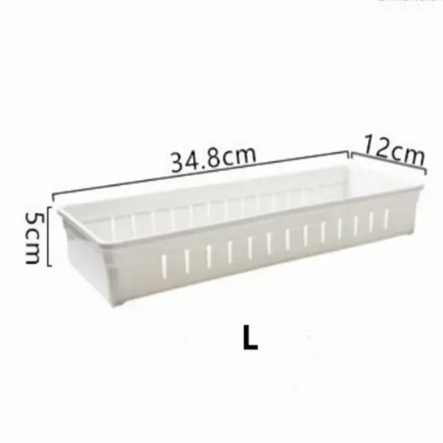 Kitchen Drawer Organizer Cutlery Storage Box Cabinet Organizer with Built-in Divider Board Utensil Storage Box for Drawers