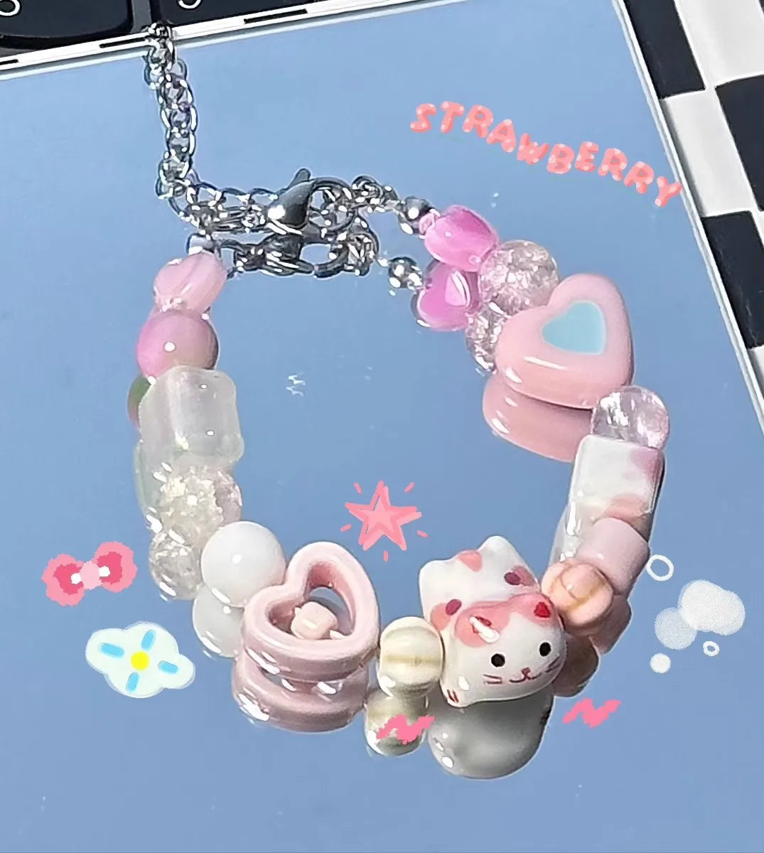 Handmade Colorful Beaded Bracelet Stretch Bracelets Fashion Bangle Elastic Cord Bracelet Statement Jewelry pulseras mujer