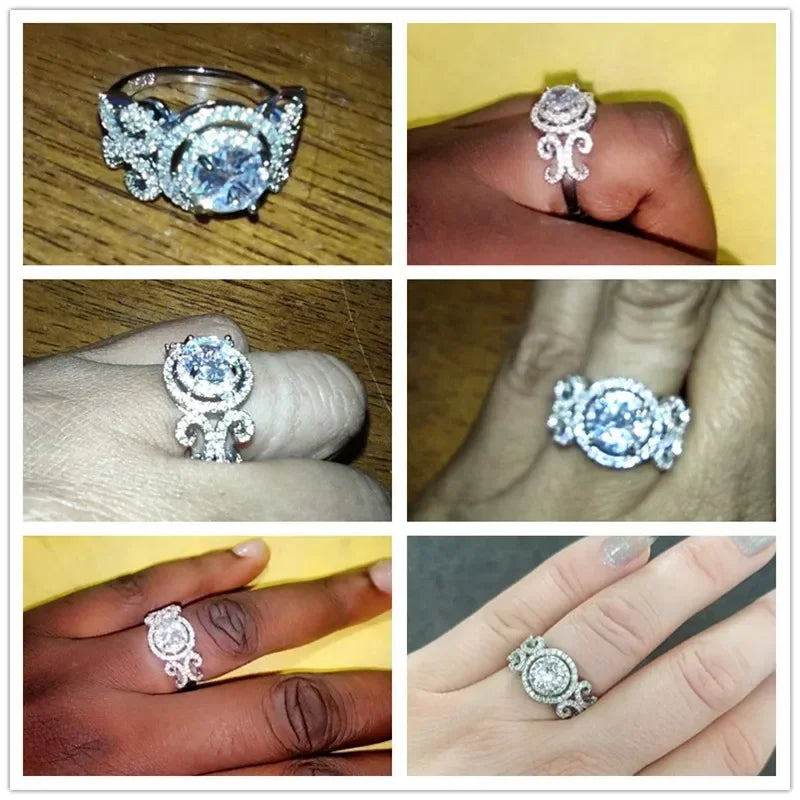 New Aesthetic Design Women's Wedding Rings with Brilliant Cubic Zirconia Stone Graceful Proposal Engage  Fashion Jewelry