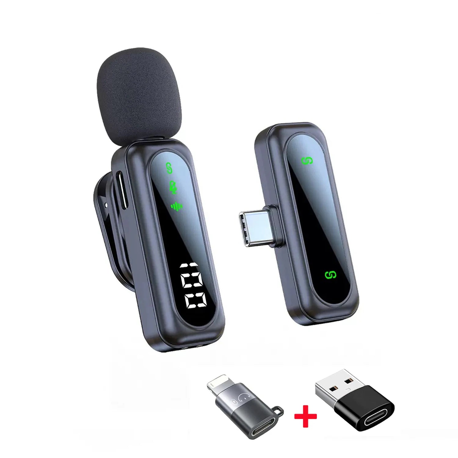 New Wireless Lavalier Microphone, Video Recording Clip-on Mics with Magnetic Mount &Noise Reduction for iPhone Android PC Live