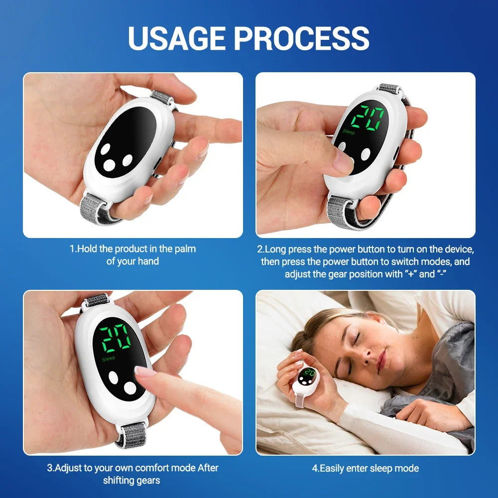 Handheld Sleep Device 20 level Mini Sleep Aid Artifact Hypnosis Machine Help Sleep Smart EMS Pulse Stimulation Type-C Charging