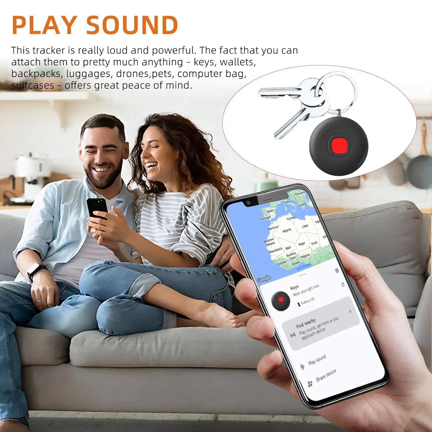 Android Tracker Tags Google Certified Works with Google Find My Waterproof Bluetooth Air Tags for Keys Wallets Suitcases 4 Pack