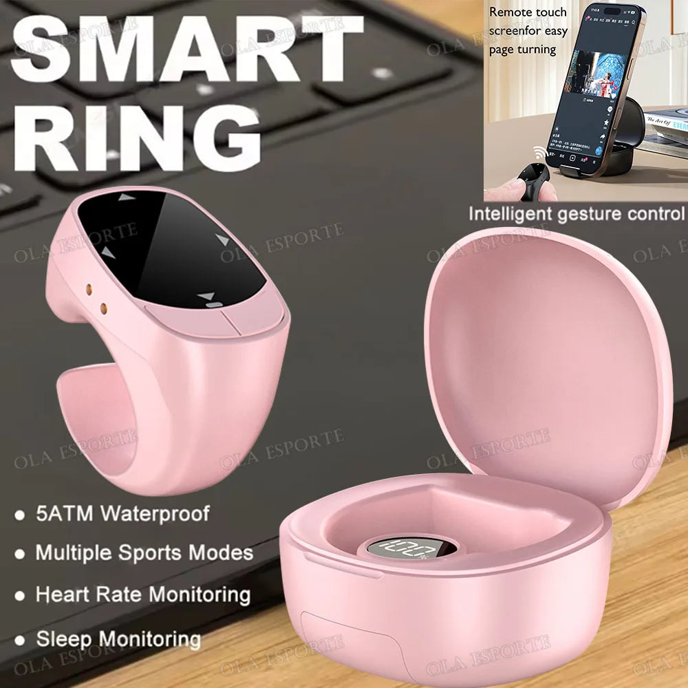 New Smart Ring Multi-Functional Rings Remote Control 5.3 BT Page Scrolling Video Flipping Auto-Like, Take Photos For Smartphones