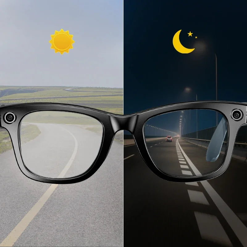 Smart AI Glasses 800W Pixel AntiShake Shooting Camera Glasses Translator Waterproof Bluetooth Glasses Music Player For Men Women