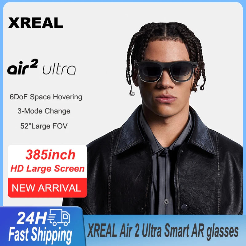 XREAL Air 2 Ultra AR Smart Glasses 385" HD Screen 6DoF Space Hovering 3D Real Glasses For Switch Game Private Cinema Translation