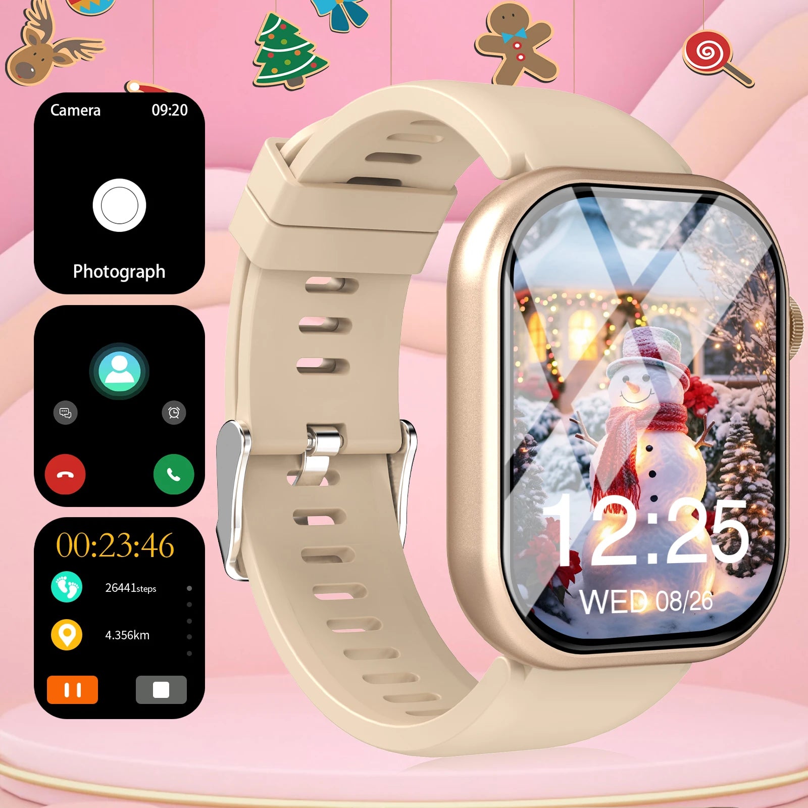 Smart watch, wireless calling /dial, Various APP Reminders,Suitable for men and women, sports watches，for iPhone/Andriod