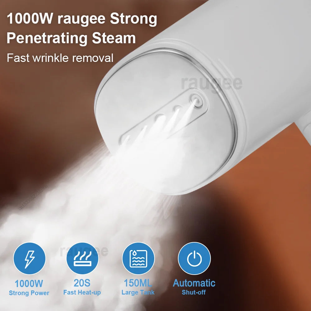Handheld Garment Steamer 1000W Portable Steam Ironing Machine Home Travel Foldable Vertical Electric Steam Iron for Clothes