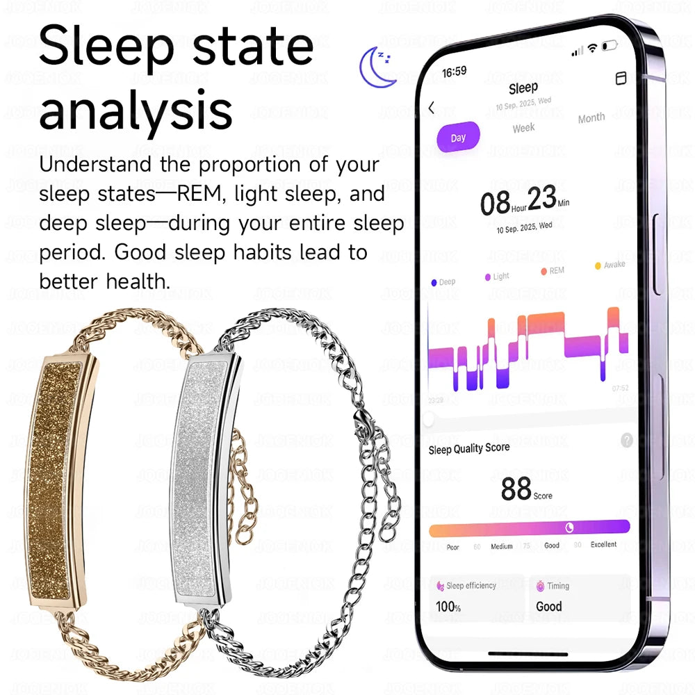 New Health Smart Bracelet Women Heart Rate Monitor Pedometer HRV Test Blood Oxygen Waterproof Sports Fitness Tracker Smartwatch