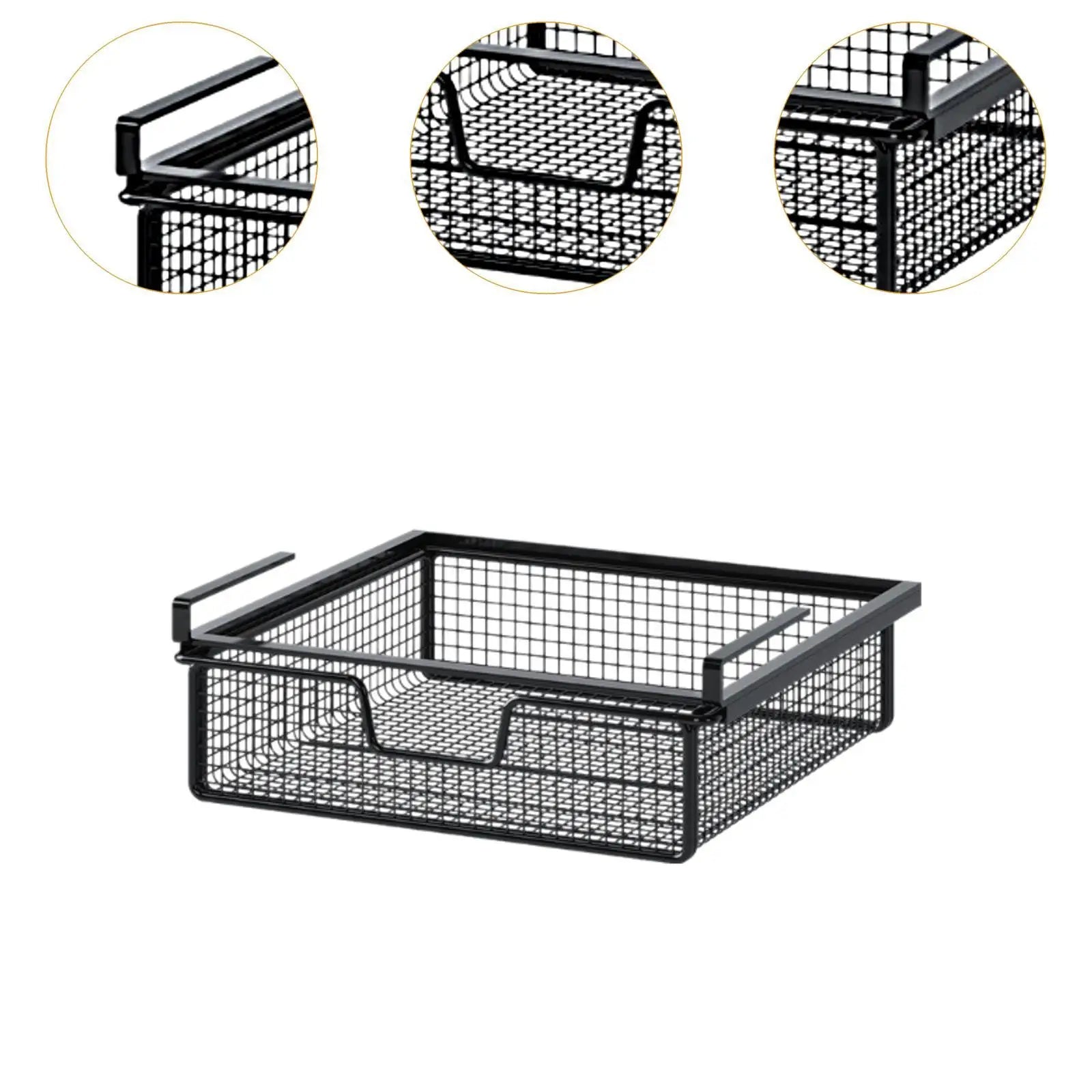 Kitchen Under Cabinet Basket Multifunction Hanging Rack Under Shelf Storage Basket for Cupboard Pantry Desk Cabinet Kitchen