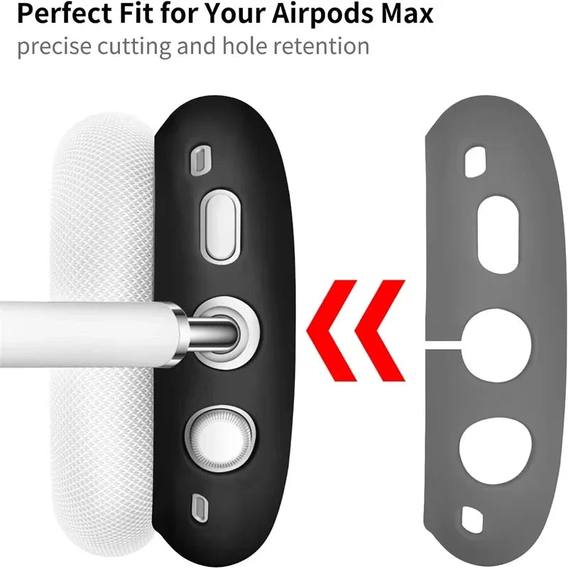 3 in 1 Soft Silicone Case for Airpods Max Cases Skin Protector Wireless Headphones Covers Shockproof Earphone Covers Accessories