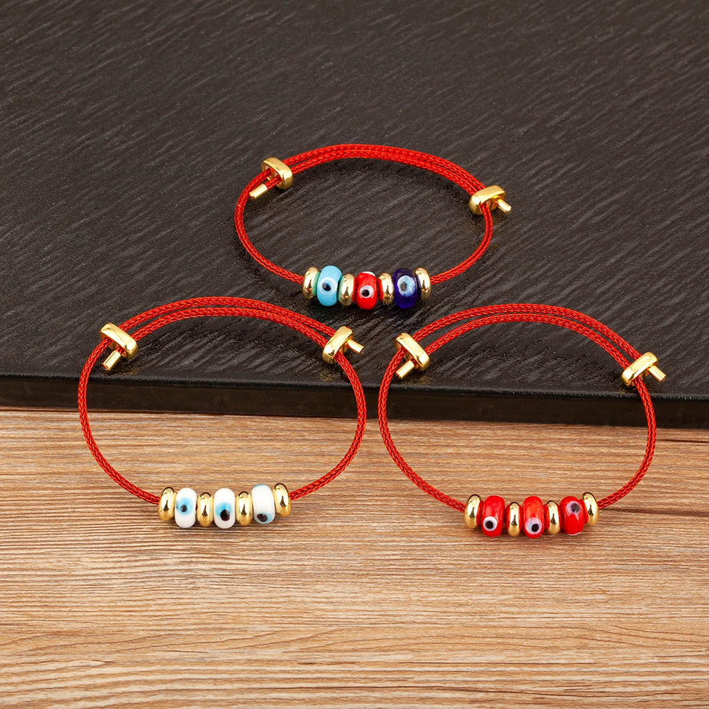 Nidin New Fashion Lucky Turkish Evil Eye Rope Bracelet Adjustable For Women Female Punk Style Personality Design Jewelry Gifts