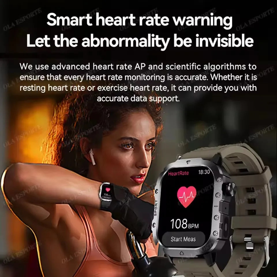 2025 New SmartWatch Men Militray Outdoor GPS Sport Watches Heart Rate Sleep Waterproof Smart Watch IOS Android