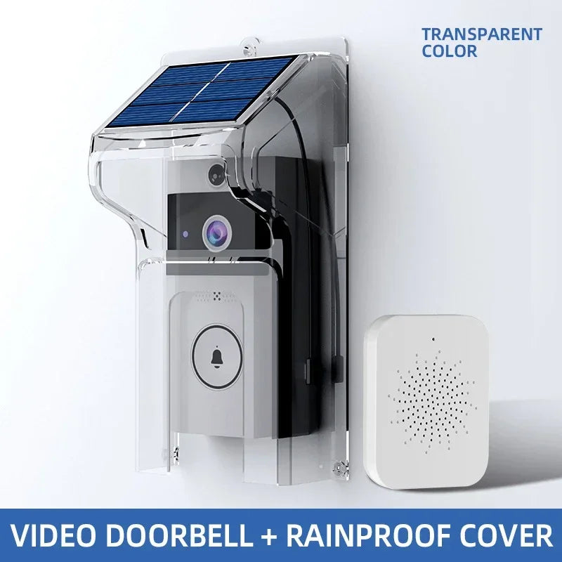 Outdoor Wireless Doorbell with Solar Cover Camera Wifi Digital Door Peepholes Waterproof Smart Home Intercom Video Eye Ring Bell