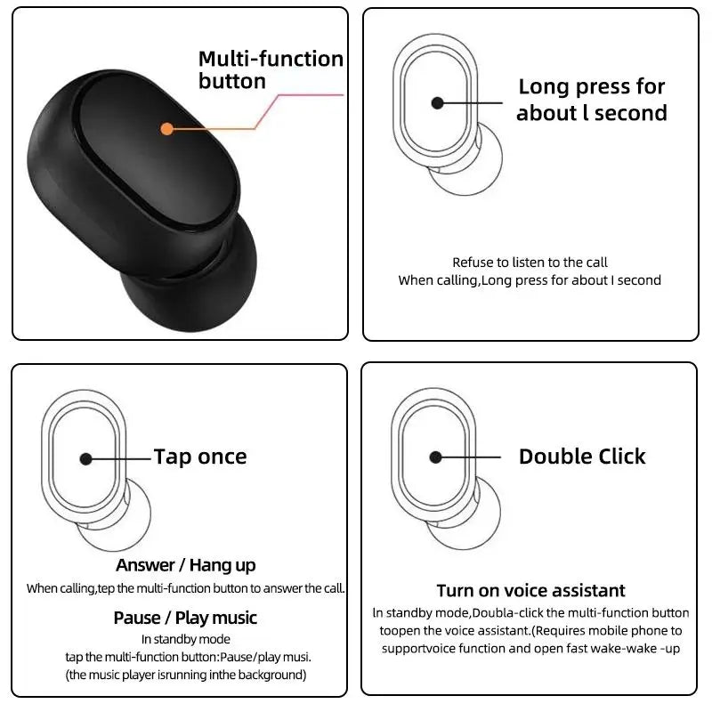Xiaomi Redmi Airdots 2 Wireless Bluetooth Headset with Mic Earbuds Airdots 2 Fone Bluetooth Earphones Wireless Headphones