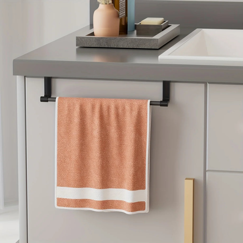 1 kitchen towel rack, cabinet door style towel bar, suitable for hanging towels on cabinet doors, kitchen towel storage rack