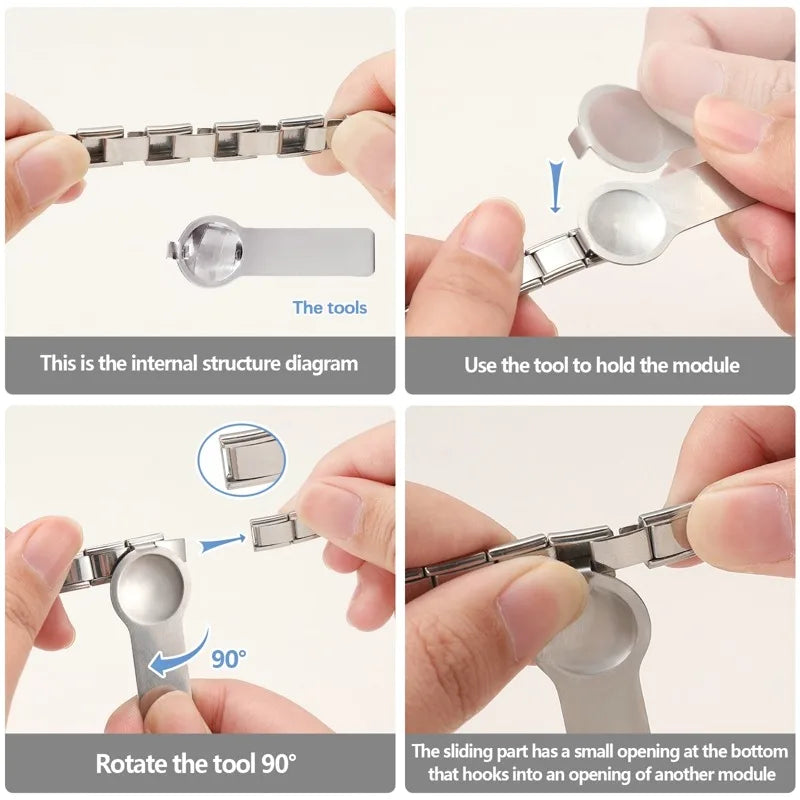 New Fashion 9mm 15 Style Italian Modular Charm Bracelet Fashionable Leisure Holiday Scenery Literary Modular Elastic Bracelet