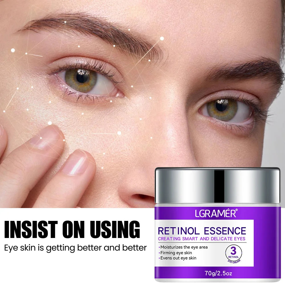 LGRAMER Retinol Eye Cream for Fine Lines, Dark Circles, Anti-Aging and Firming around Eyes